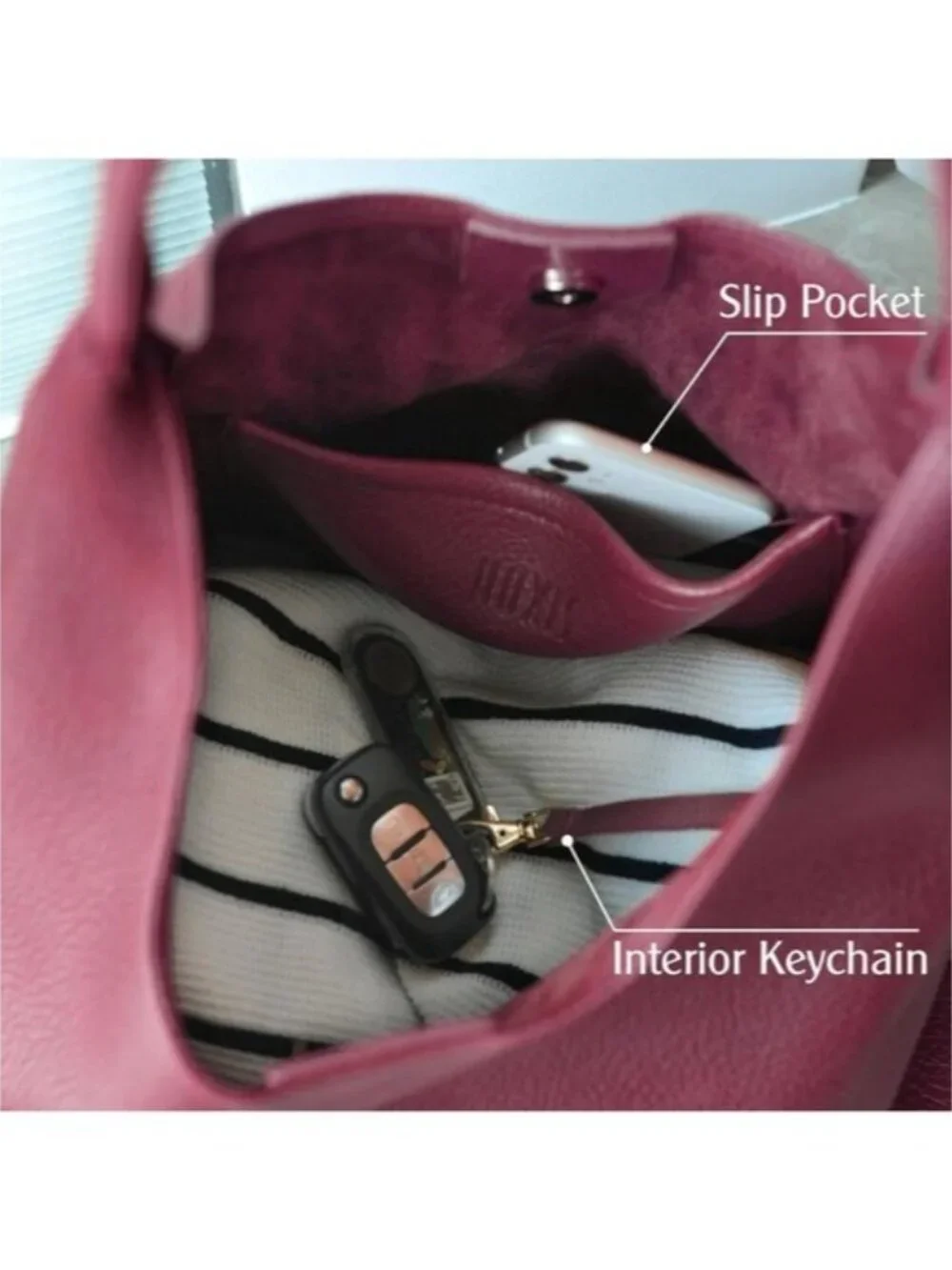 Women's Dark Red Vegan Leather Hobo Bag Slouchy Shoulder Tote Handbag 18